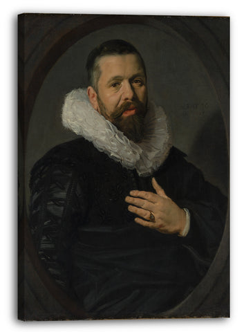 Leinwandbild Frans Hals - Porträt eines bärtigen Mannes mit einem Kampfläufer