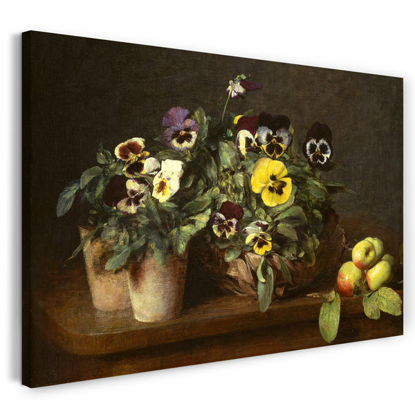 Leinwandbild Henri Fantin-Latour - Stillleben mit Stiefmütterchen