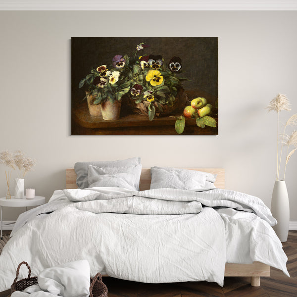 Leinwandbild Henri Fantin-Latour - Stillleben mit Stiefmütterchen