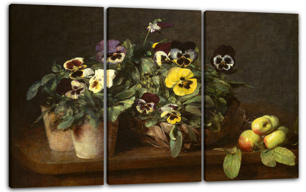 Leinwandbild Henri Fantin-Latour - Stillleben mit Stiefmütterchen
