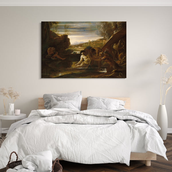 Leinwandbild Pietro Testa - Alexander der Große aus dem Fluss Cydnus gerettet