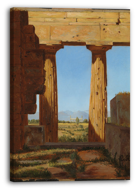 Leinwandbild Constantin Hansen - Säulen des Tempels von Neptun bei Paestum
