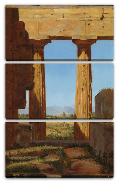 Leinwandbild Constantin Hansen - Säulen des Tempels von Neptun bei Paestum