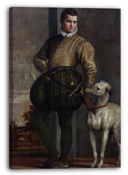 Leinwandbild Paolo Veronese - Junge mit einem Windhund