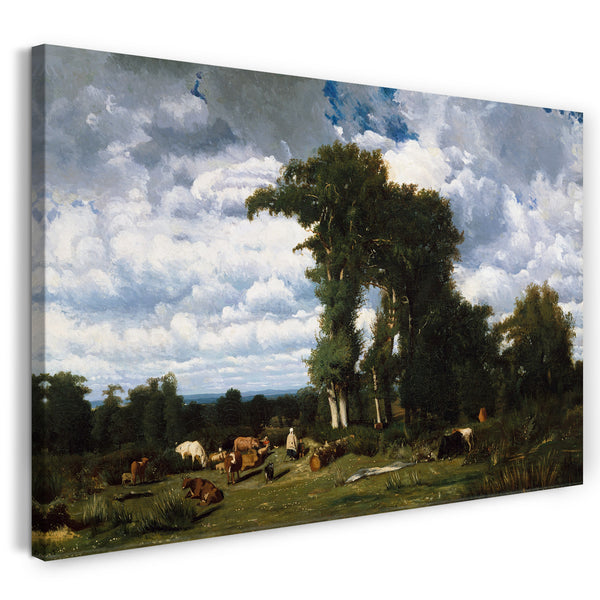 Leinwandbild Jules Dupré - Landschaft mit Vieh in Limousin