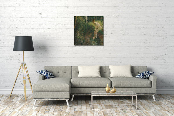 Leinwandbild Camille Pissarro - Badende im Wald