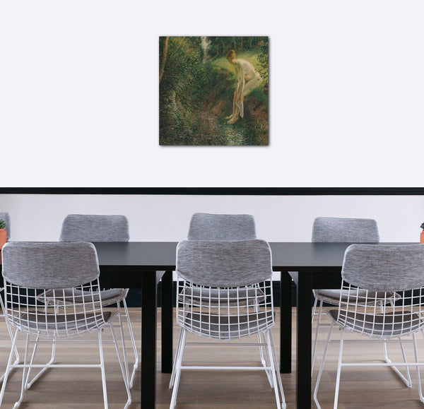 Leinwandbild Camille Pissarro - Badende im Wald