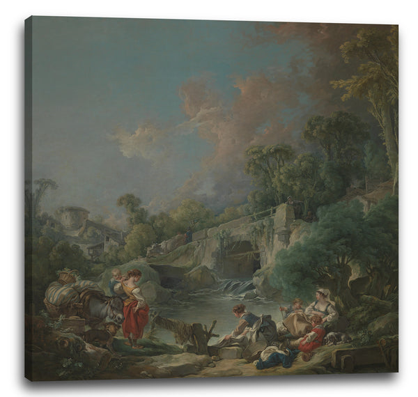 Leinwandbild François Boucher - Wäscherinnen