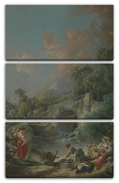 Leinwandbild François Boucher - Wäscherinnen