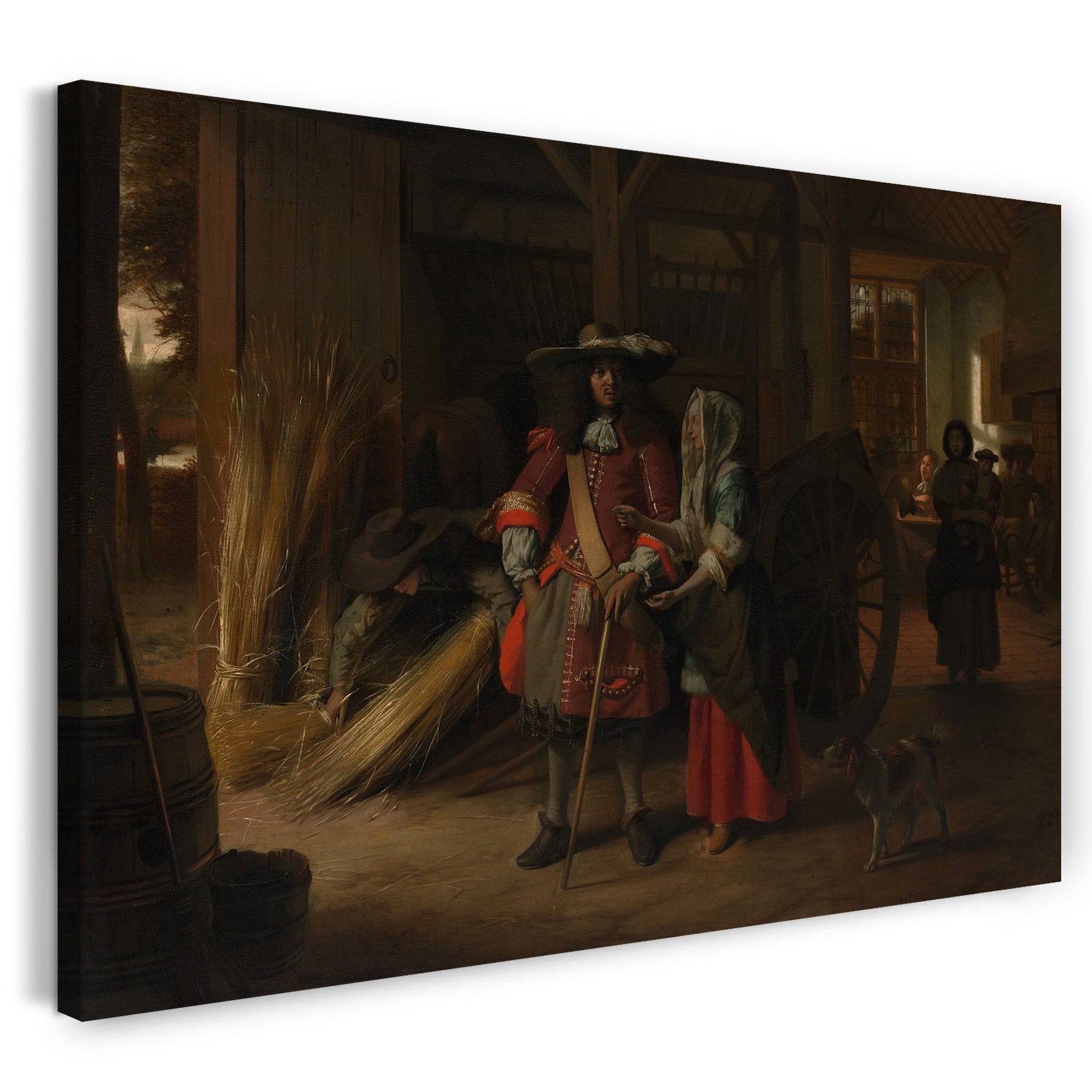 Leinwandbild Pieter de Hooch - Die Gastgeberin bezahlen