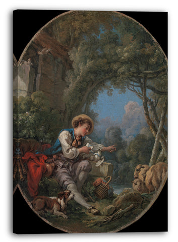 Leinwandbild François Boucher - Das Losschicken der Brieftaube