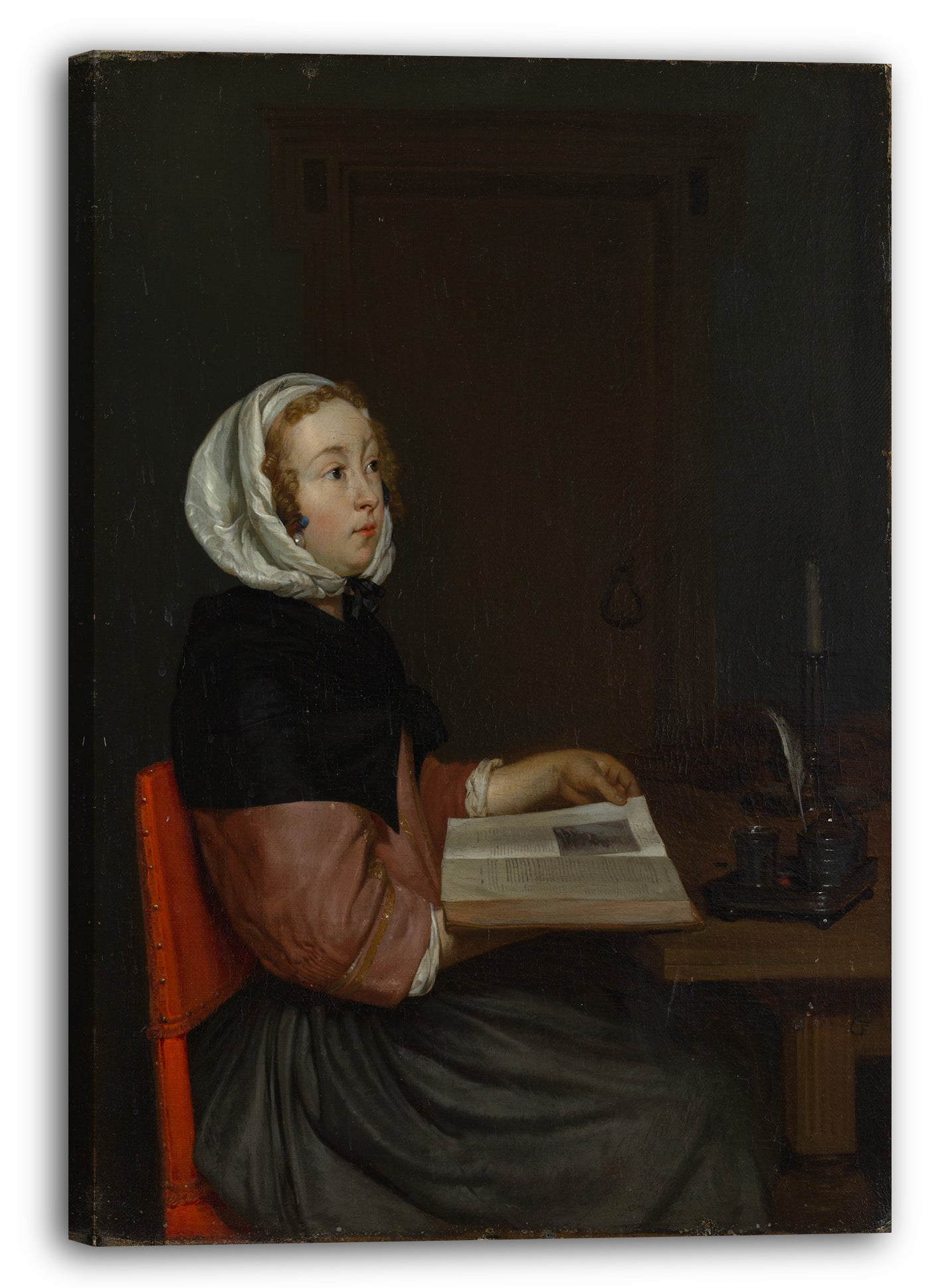 Leinwandbild Eglon van der Neer - Der Leser