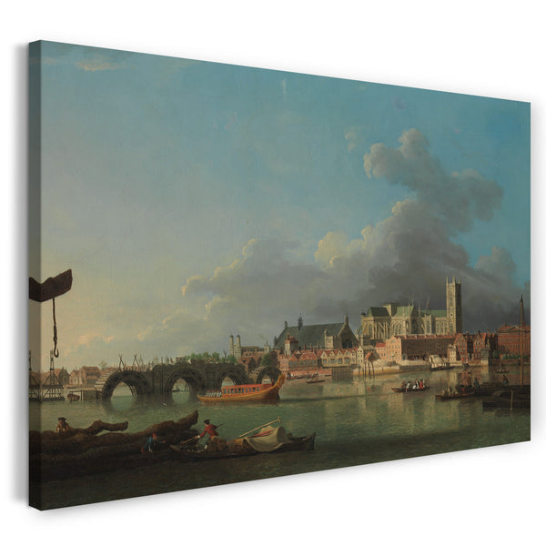 Leinwandbild Samuel Scott - Das Gebäude der Westminster Bridge