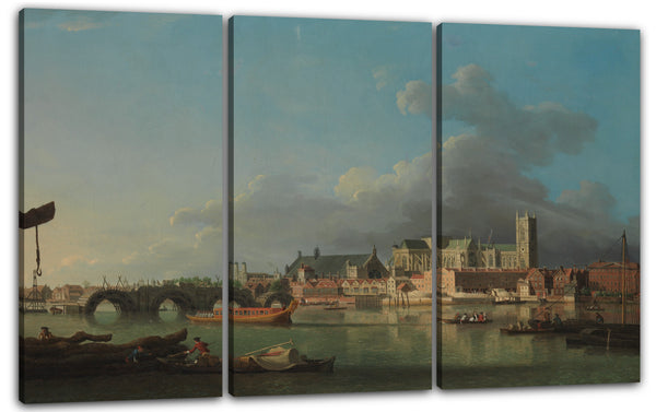 Leinwandbild Samuel Scott - Das Gebäude der Westminster Bridge