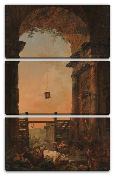 Leinwandbild Hubert Robert - Die Rückkehr des Viehs