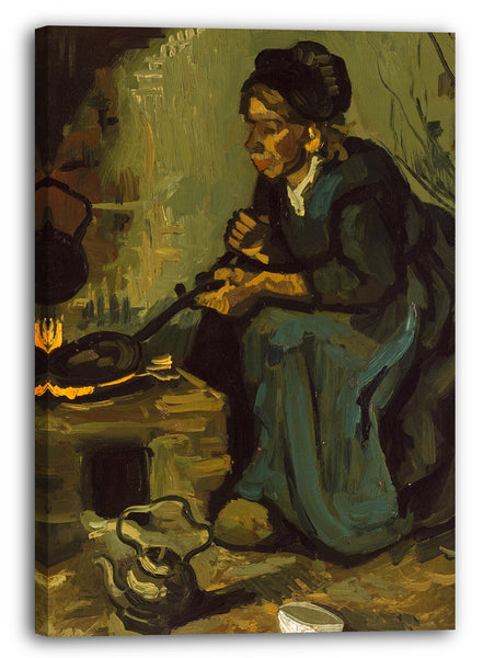 Leinwandbild Vincent van Gogh - Bäuerin, auf einen Kamin kocht