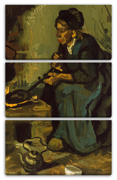 Leinwandbild Vincent van Gogh - Bäuerin, auf einen Kamin kocht