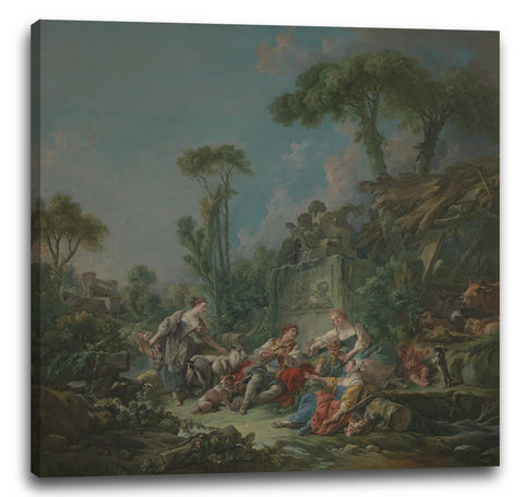 Leinwandbild François Boucher - Schäfer Idylle
