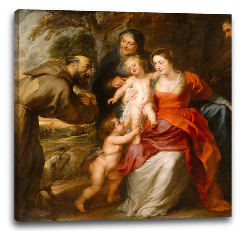 Leinwandbild Peter Paul Rubens - Die Heilige Familie mit den Heiligen Franziskus und Anna und dem Säugling Johannes der Täufer