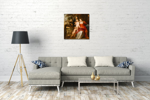 Leinwandbild Peter Paul Rubens - Die Heilige Familie mit den Heiligen Franziskus und Anna und dem Säugling Johannes der Täufer