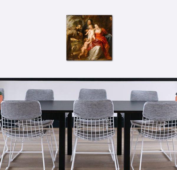 Leinwandbild Peter Paul Rubens - Die Heilige Familie mit den Heiligen Franziskus und Anna und dem Säugling Johannes der Täufer