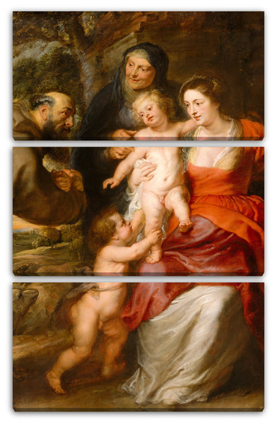 Leinwandbild Peter Paul Rubens - Die Heilige Familie mit den Heiligen Franziskus und Anna und dem Säugling Johannes der Täufer