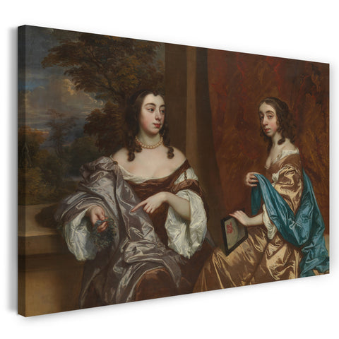 Leinwandbild Sir Peter Lely - Mary Capel (1630-1715), spätere Herzogin von Beaufort und ihre Schwester Elizabeth (1633-1678), Gräfin von Carnarvon