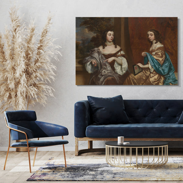 Leinwandbild Sir Peter Lely - Mary Capel (1630-1715), spätere Herzogin von Beaufort und ihre Schwester Elizabeth (1633-1678), Gräfin von Carnarvon