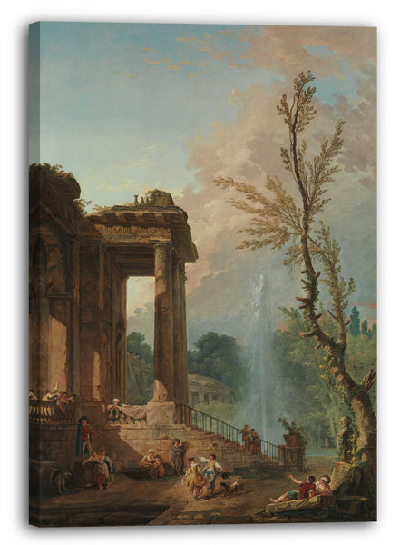 Leinwandbild Hubert Robert - Der Portico eines Landhauses