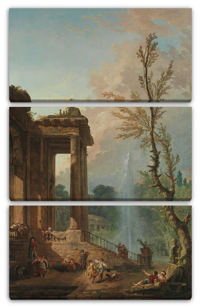 Leinwandbild Hubert Robert - Der Portico eines Landhauses