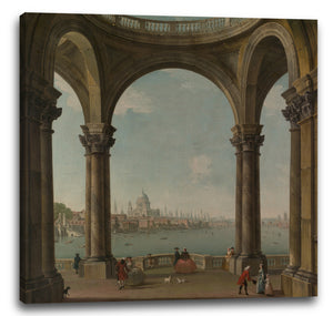 Leinwandbild Antonio Joli - Capriccio mit St. Pauls und Old London Bridge