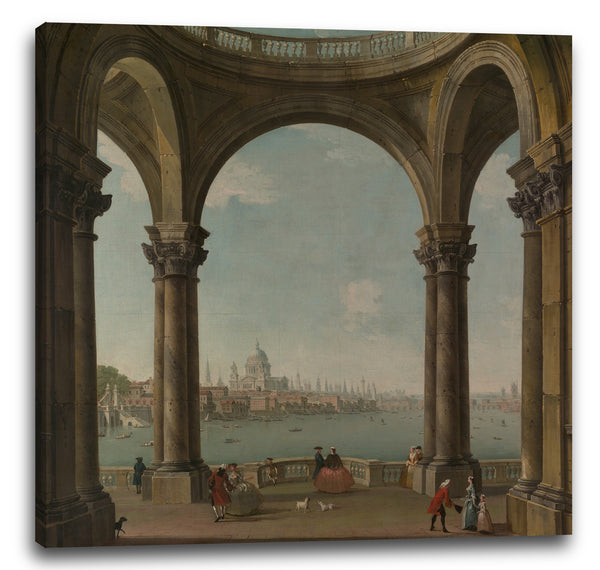 Leinwandbild Antonio Joli - Capriccio mit St. Pauls und Old London Bridge
