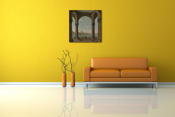 Leinwandbild Antonio Joli - Capriccio mit St. Pauls und Old London Bridge