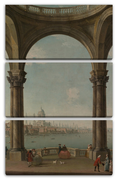 Leinwandbild Antonio Joli - Capriccio mit St. Pauls und Old London Bridge
