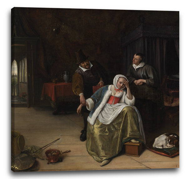 Leinwandbild Jan Steen - Die liebeskranke Jungfrau