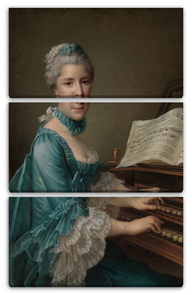 Leinwandbild François Hubert Drouais - Porträt einer Frau, die Madame Charles Simon Favart genannt wird (Marie Justine Benoîte Duronceray, 1727-1772)