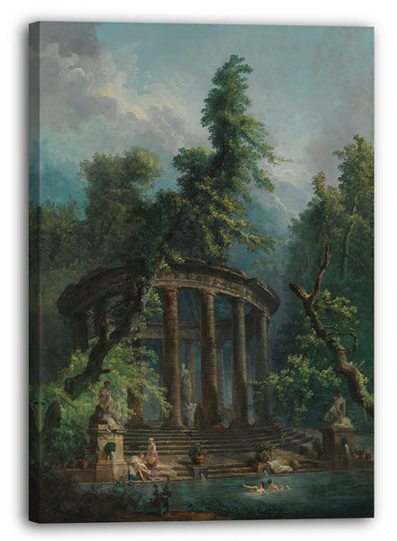 Leinwandbild Hubert Robert - Der Badeteich