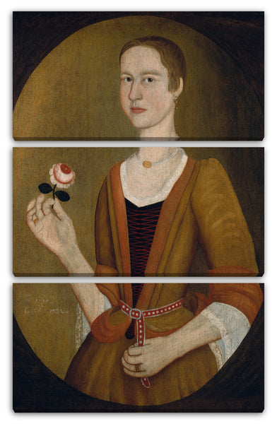 Leinwandbild Pieter Vanderlyn zugeschrieben - Junge Dame mit einer Rose