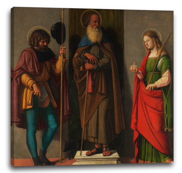 Leinwandbild Cima da Conegliano - Drei Heilige: Roch, Anthony Abbot und Lucy