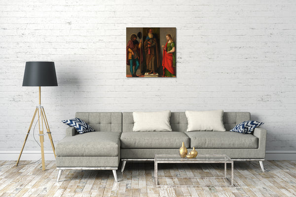 Leinwandbild Cima da Conegliano - Drei Heilige: Roch, Anthony Abbot und Lucy