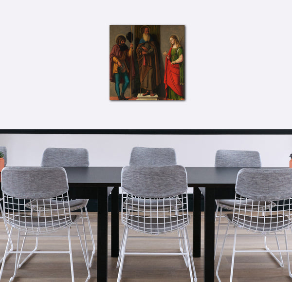 Leinwandbild Cima da Conegliano - Drei Heilige: Roch, Anthony Abbot und Lucy