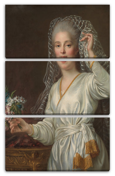 Leinwandbild François Hubert Drouais - Portrait einer jungen Frau als Vestal Virgin
