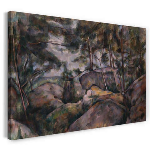 Leinwandbild Paul Cézanne - Felsen im Wald