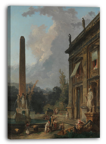 Leinwandbild Hubert Robert - Wandernde Minnesänger