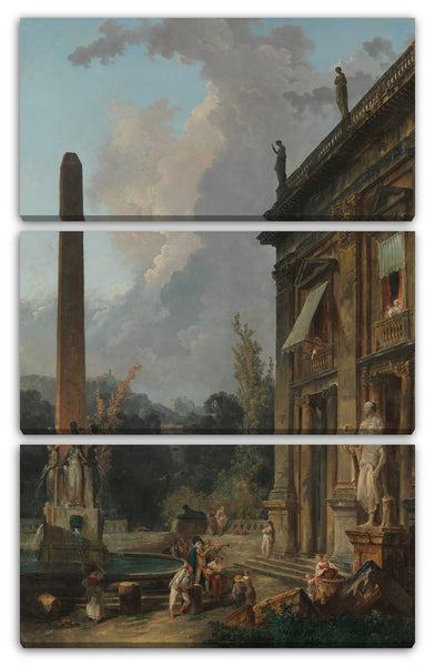 Leinwandbild Hubert Robert - Wandernde Minnesänger