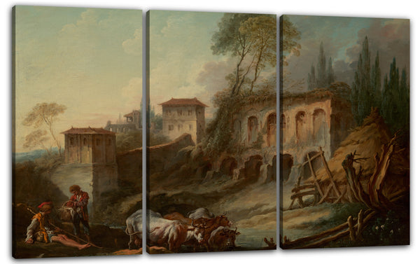 Leinwandbild François Boucher - Imaginäre Landschaft mit dem Palatin-Hügel von Campo Vaccino