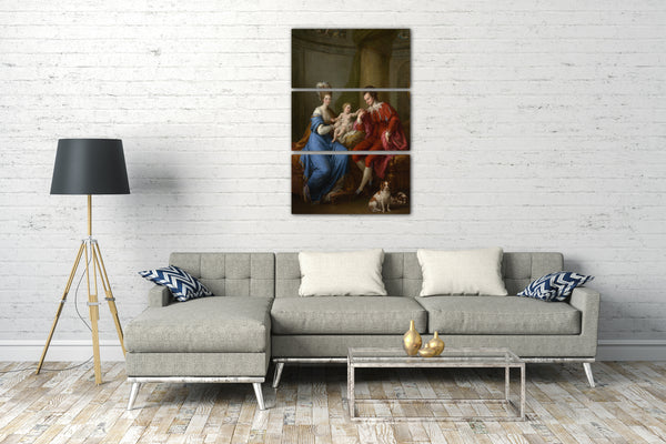 Leinwandbild Angelika Kauffmann - Edward Smith Stanley (1752-1834), Zwölfter Earl of Derby, mit seiner ersten Frau (Lady Elizabeth Hamilton, 1753-1797) und ihrem Sohn (Edward Smith Stanley, 1775-1851)