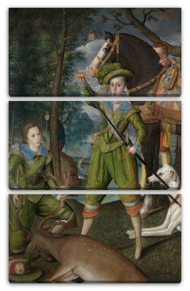 Leinwandbild Robert Peake der Ältere - Henry Frederick (1594-1612), Prinz von Wales, mit Sir John Harington (1592-1614), im Jagdgebiet