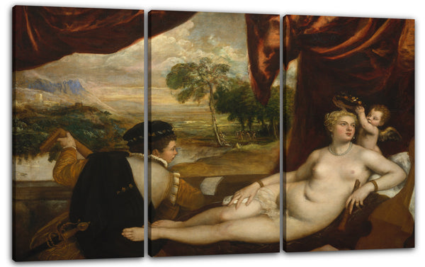 Leinwandbild Tizian - Venus und der Lautenspieler