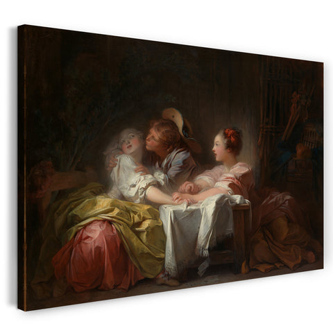 Leinwandbild Jean Honoré Fragonard - Der gestohlene Kuss